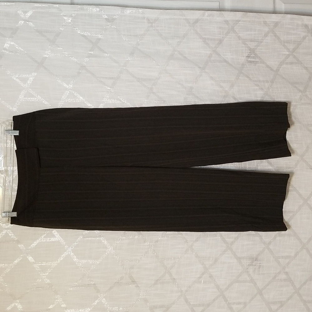 Style & Co Brown Striped Wide Leg Pants Size 8 Petite Business Casual New